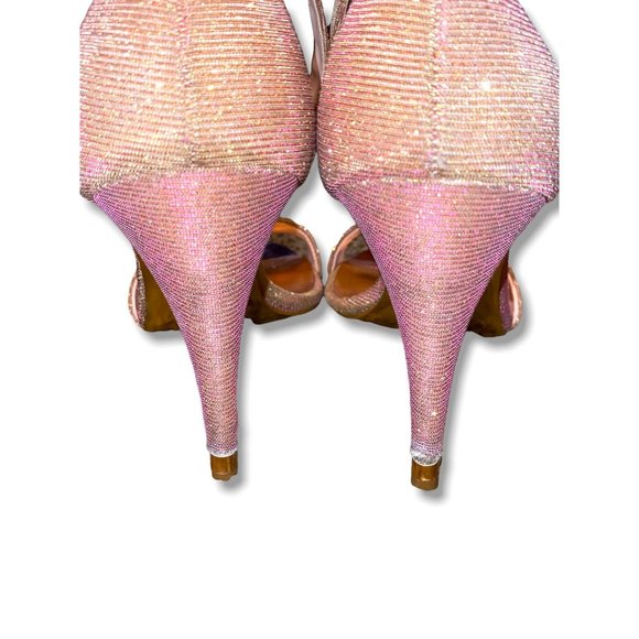 Ted Baker Sharlot Rose Gold Sparkling Stilleto Adj Ankle Strap Sandal 41 US 10.5 - Picture 5 of 12